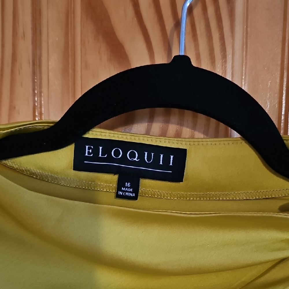 Eloquii Yellow Button-Detail Blouse - Picture 2 of 4